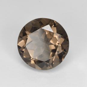 Quartz fumé marron naturelle coupe roude, 4,85 ct, VVS