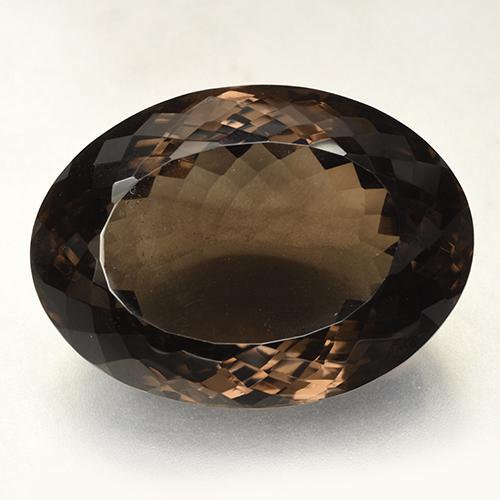 Quartz fumé marron naturelle coupe ovale, 165,26 ct, VVS
