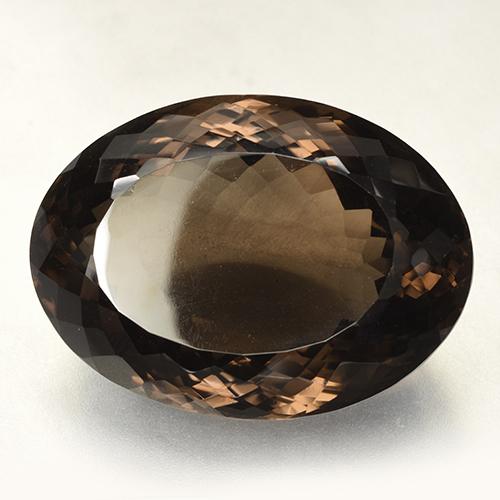 Quartz fumé marron naturelle coupe ovale, 165,26 ct, VVS