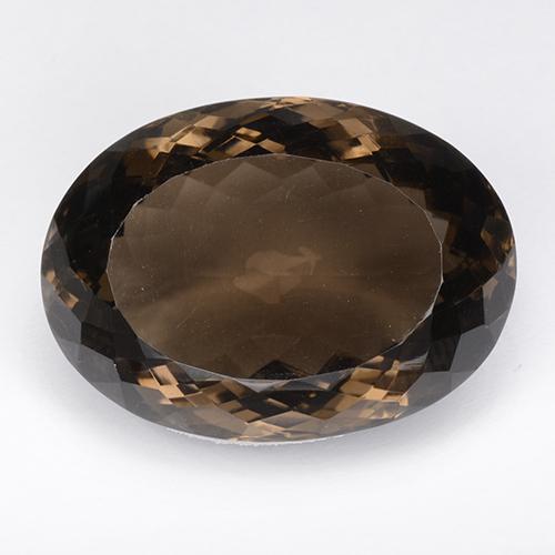Quartz fumé marron naturelle coupe ovale, 64,03 ct, IF