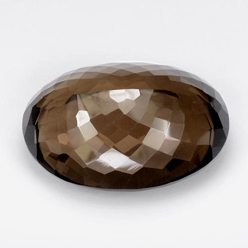 Quartz fumé marron naturelle coupe ovale, 64,03 ct, IF