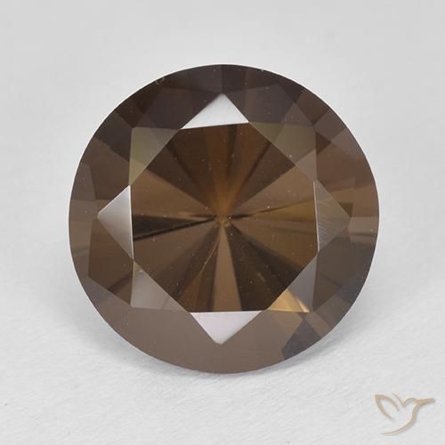 Quartz fumé Marron foncé naturelle Coupe roude, 4.72 ct, VVS-VS