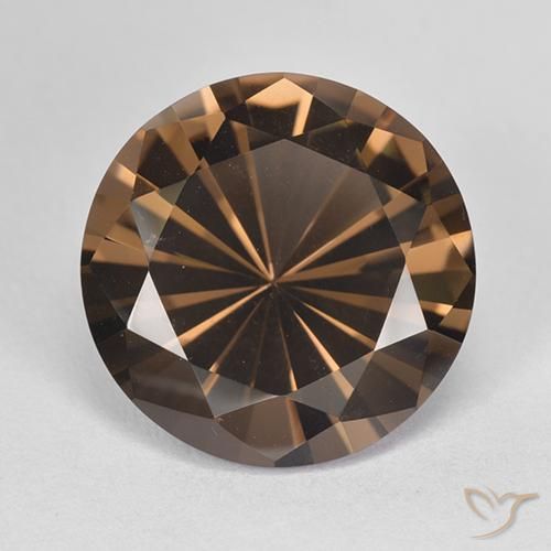 Quartz fumé Brun caryer naturelle Coupe roude, 8.22 ct, VVS-VS