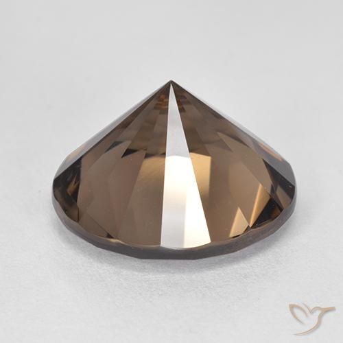 Quartz fumé Brun caryer naturelle Coupe roude, 8.22 ct, VVS-VS