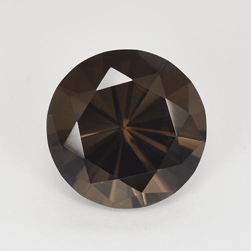 Quartz fumé marron naturelle coupe roude, 4,96 ct, VVS