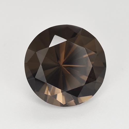 Quartz fumé marron naturelle coupe roude, 4,96 ct, VVS