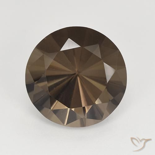 Quartz fumé Marron foncé naturelle Coupe roude, 6.07 ct, VVS
