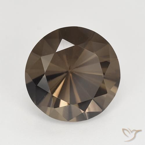 Quartz fumé Marron foncé naturelle Coupe roude, 6.07 ct, VVS