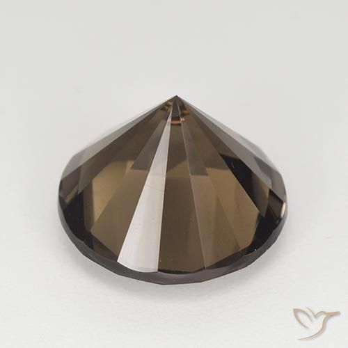Quartz fumé Marron foncé naturelle Coupe roude, 6.07 ct, VVS