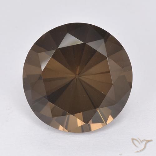 7.30ct Naturel Marron foncé Quartz fumé, Tour, VVS-VS