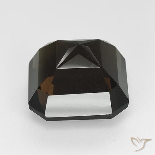 Quartz fumé Marron foncé naturelle Octogone / coupe Émeraude, 11.77 ct, VVS-VS