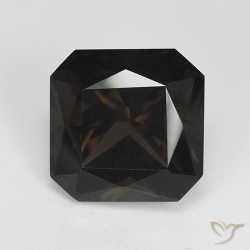 Quartz fumé Brun chocolat profond naturelle Octogone / coupe Émeraude, 8.77 ct, VVS