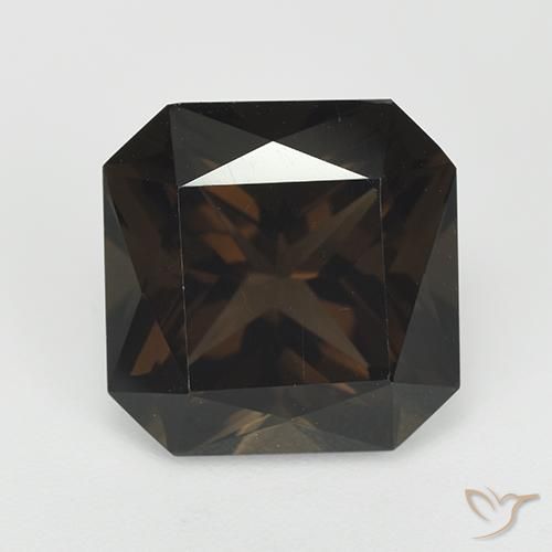 7.38ct Naturel Brun chocolat Quartz fumé, Taille émeraude, VVS