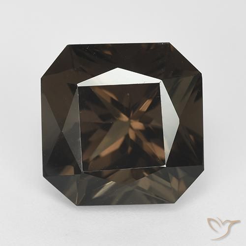 8.46ct Naturel Marron ambré Quartz fumé, Taille émeraude, VVS-VS