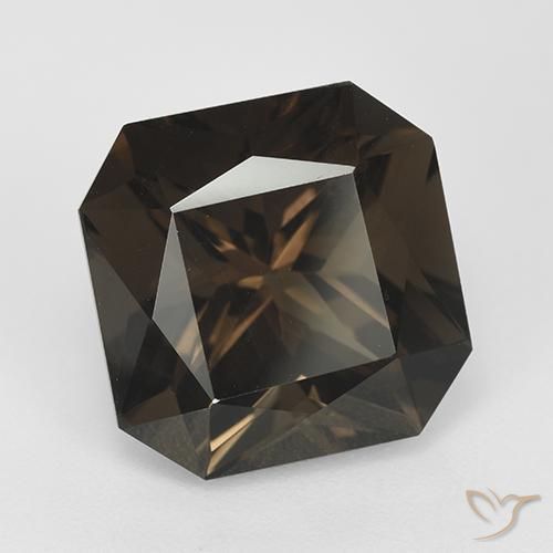 Quartz fumé Marron ambré naturelle Octogone / coupe Émeraude, 8.46 ct, VVS-VS