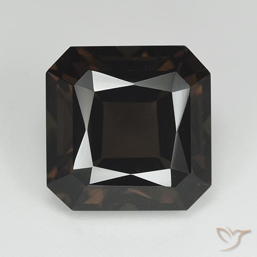 9.82ct Naturel Marron foncé Quartz fumé, Taille émeraude, VVS