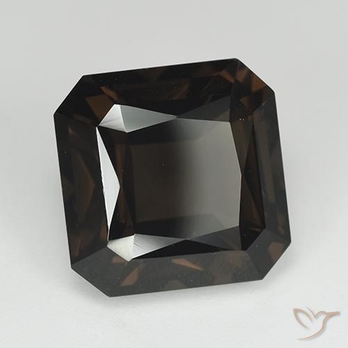 Quartz fumé Marron foncé naturelle Octogone / coupe Émeraude, 9.82 ct, VVS