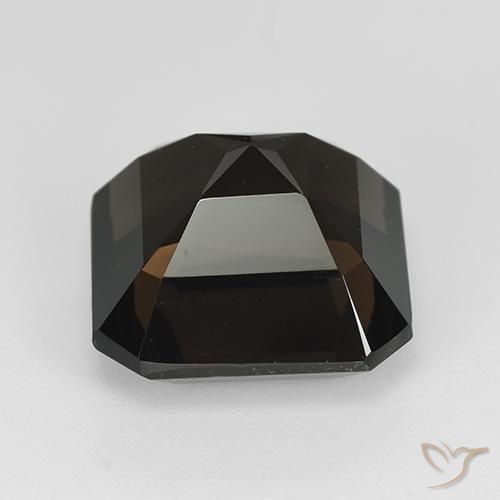 Quartz fumé Marron foncé naturelle Octogone / coupe Émeraude, 9.82 ct, VVS