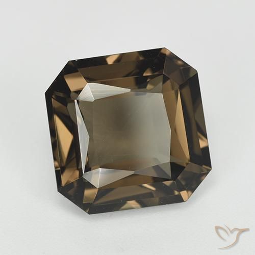 Quartz fumé Brun moyen-foncé naturelle Octogone / coupe Émeraude, 7.65 ct, VVS