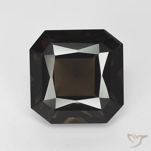 8.68ct Naturel Brun chocolat Quartz fumé, Taille émeraude, VVS