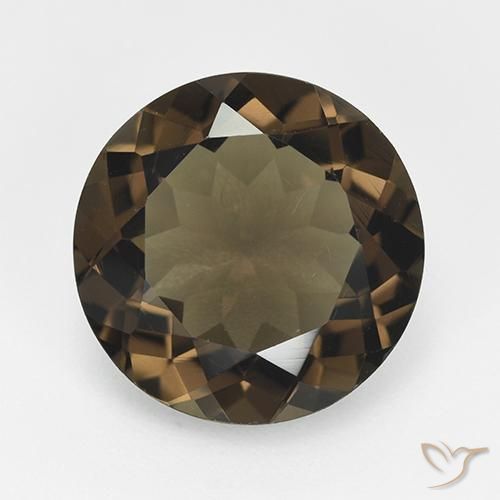Quartz fumé marron naturelle coupe roude, 7,96 ct, VVS-VS
