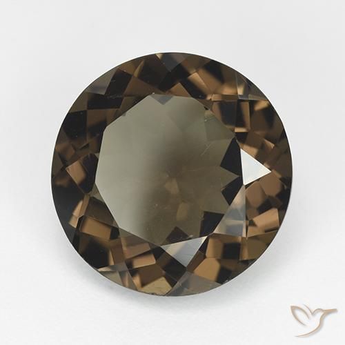 Quartz fumé marron naturelle coupe roude, 7,96 ct, VVS-VS