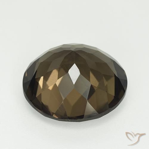 Quartz fumé marron naturelle coupe roude, 7,96 ct, VVS-VS