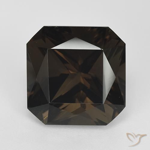 11.02ct Naturel Brun chocolat Quartz fumé, Taille émeraude, VVS