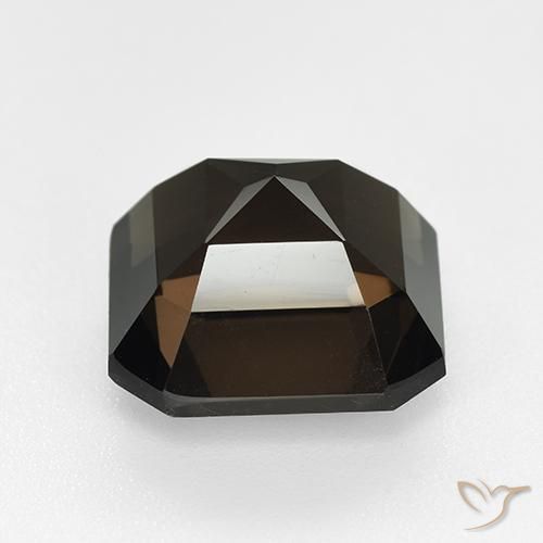 Quartz fumé Marron foncé naturelle Octogone / coupe Émeraude, 7.54 ct, VVS