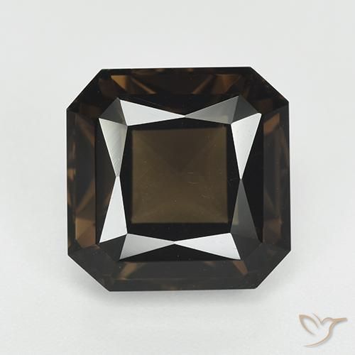 9.08ct Naturel Brun moyen Quartz fumé, Taille émeraude, VVS