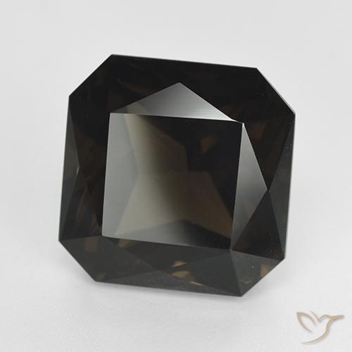 15.03ct Naturel Brun moyen Quartz fumé, Taille émeraude, VVS