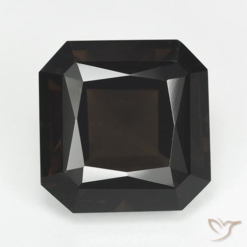 14.30ct Naturel Marron foncé Quartz fumé, Taille émeraude, VVS