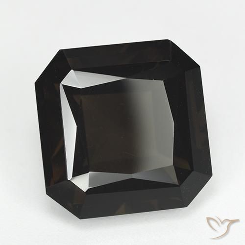 Quartz fumé Marron foncé naturelle Octogone / coupe Émeraude, 14.30 ct, VVS