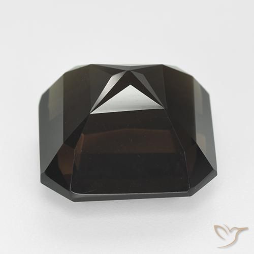 Quartz fumé Marron foncé naturelle Octogone / coupe Émeraude, 14.30 ct, VVS