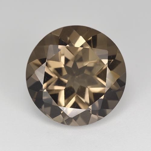 Quartz fumé marron naturelle coupe roude, 8,82 ct, VVS-VS