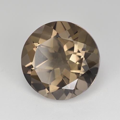 Quartz fumé marron naturelle coupe roude, 8,82 ct, VVS-VS