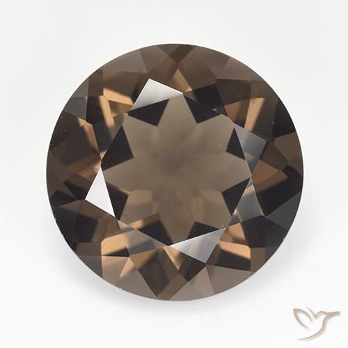 Quartz fumé Brun caryer naturelle Coupe roude, 15.70 ct, VVS-VS