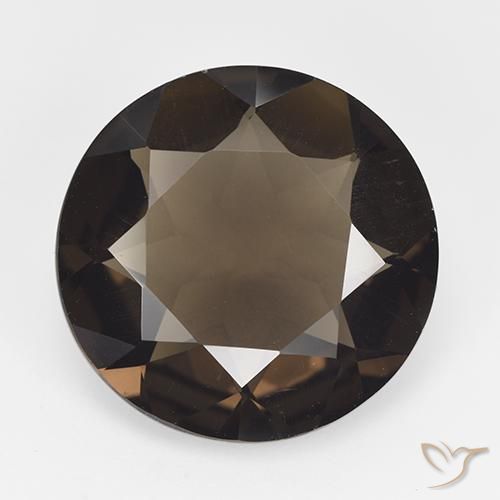 Quartz fumé marron ambré naturelle coupe roude, 12,76 ct, VVS-VS