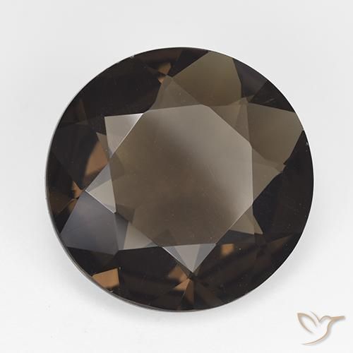 Quartz fumé marron ambré naturelle coupe roude, 12,76 ct, VVS-VS