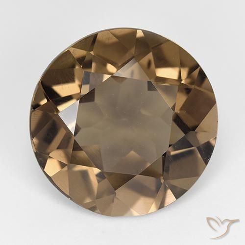 13.68ct Naturel Brun pain d'épices Quartz fumé, Tour, VVS-VS