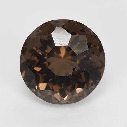Quartz fumé marron naturelle coupe roude, 5,28 ct, VVS-VS
