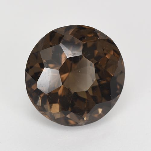 Quartz fumé marron naturelle coupe roude, 5,28 ct, VVS-VS