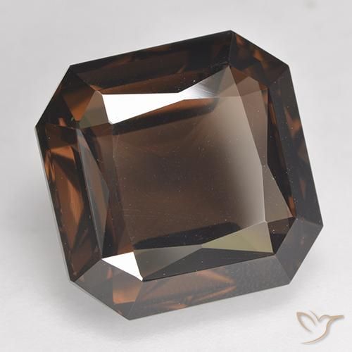 Quartz fumé Brun rougeâtre naturelle Octogone / coupe Émeraude, 11.87 ct, VVS
