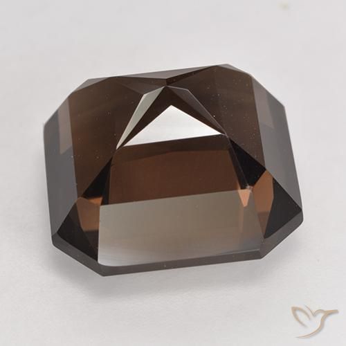 Quartz fumé Brun rougeâtre naturelle Octogone / coupe Émeraude, 11.87 ct, VVS