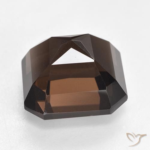 Quartz fumé Brun caryer naturelle Octogone / coupe Émeraude, 8.30 ct, VVS