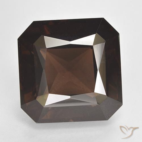 14.13ct Naturel Brun rougeâtre Quartz fumé, Taille émeraude, VVS