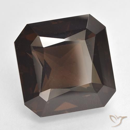 Quartz fumé Brun rougeâtre naturelle Octogone / coupe Émeraude, 14.13 ct, VVS