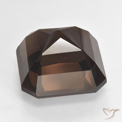 Quartz fumé Brun rougeâtre naturelle Octogone / coupe Émeraude, 14.13 ct, VVS