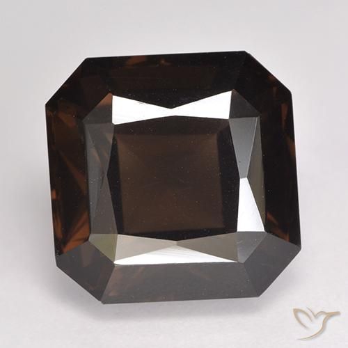 9.51ct Naturel Brun chocolat Quartz fumé, Taille émeraude, VVS-VS