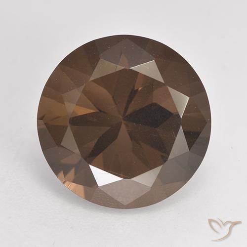 Quartz fumé Marron chaud naturelle Coupe roude, 6.10 ct, VVS-VS
